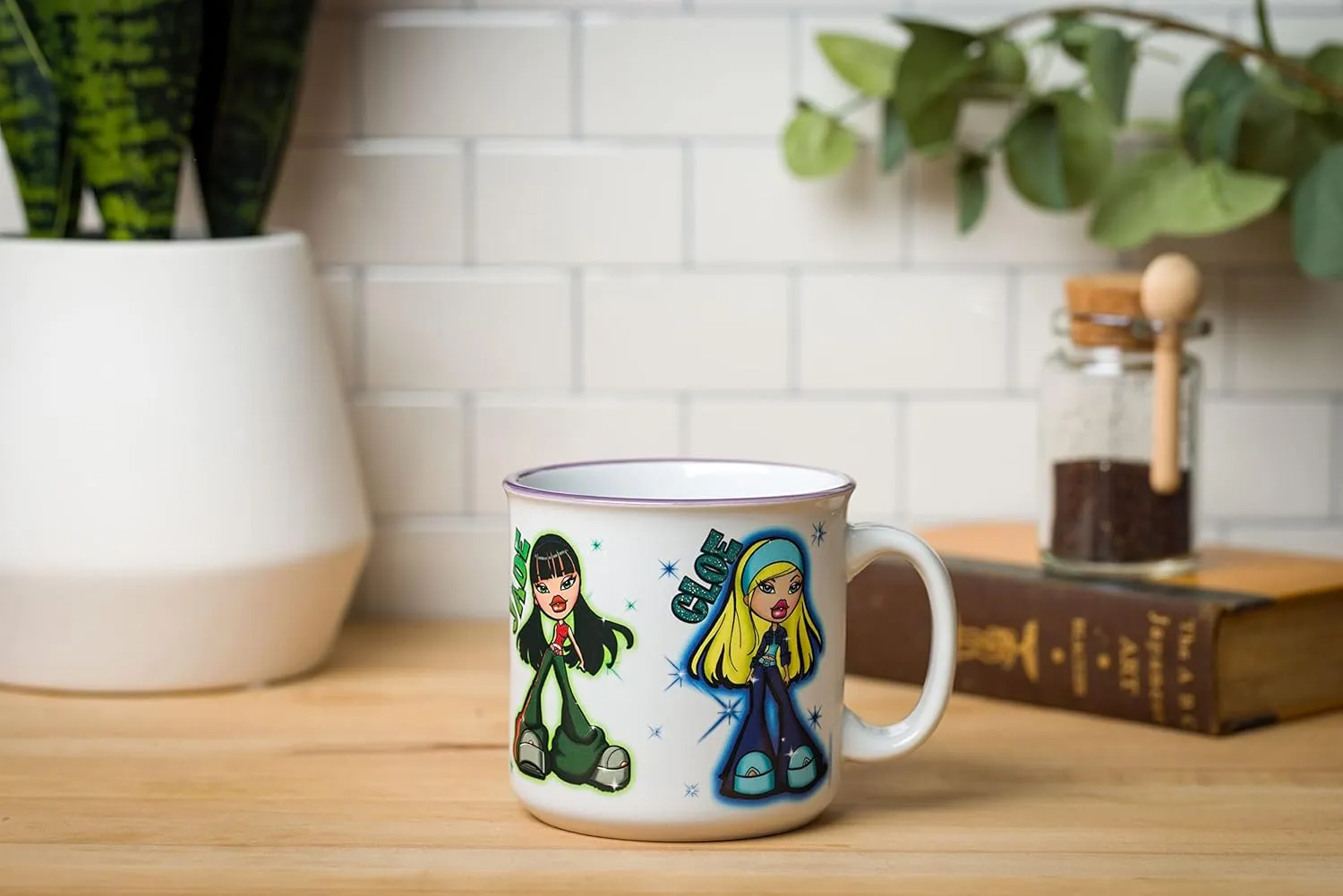 Silver Buffalo Bratz Dolls Featuring Yasmin, Sasha, Jade, and Cloe Ceramic Camper Mug, 20 Ounces