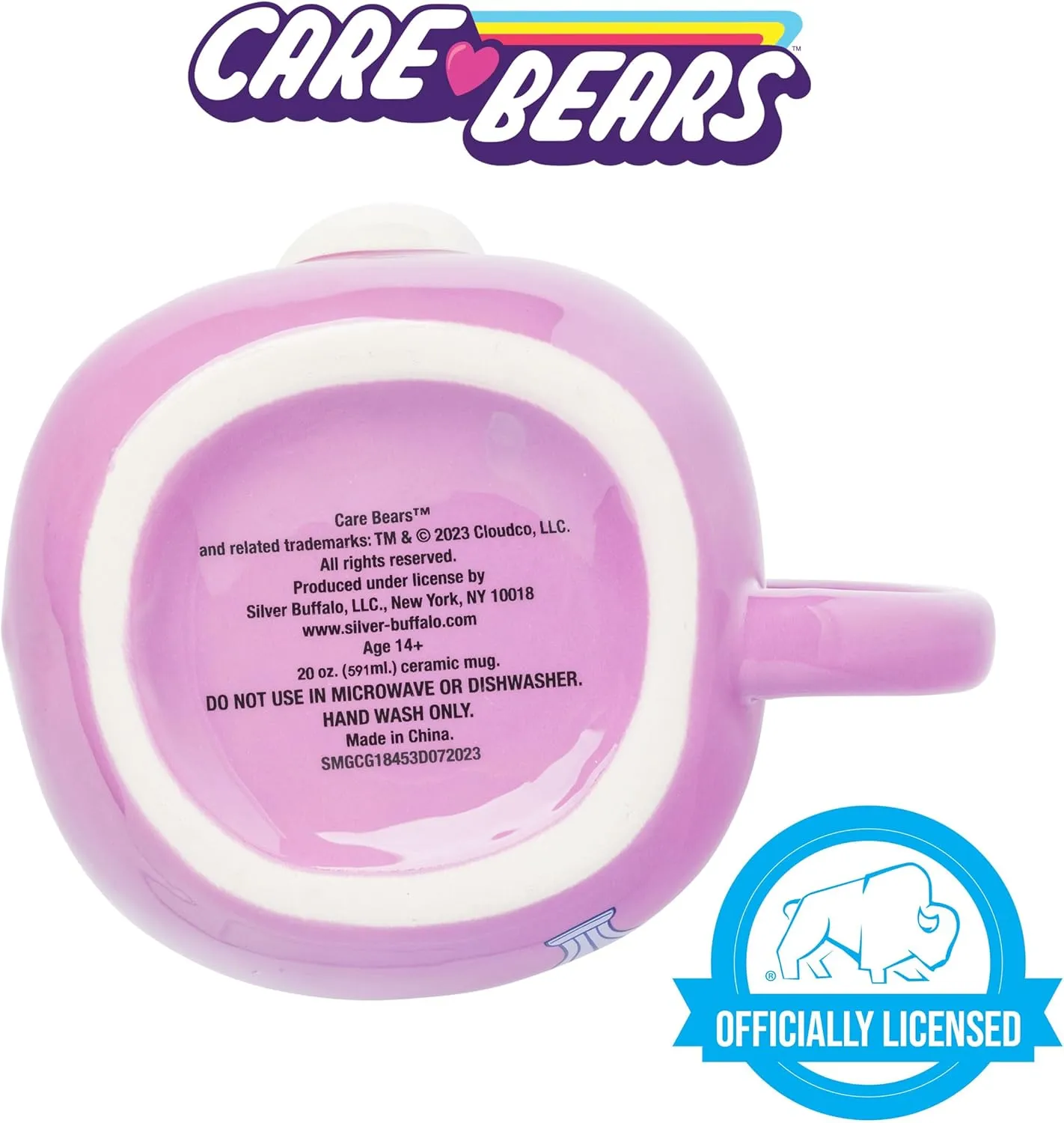 Silver Buffalo Care Bears Ceramic 3D Sculpted Mug Featuring Share Bear, 20 Ounces