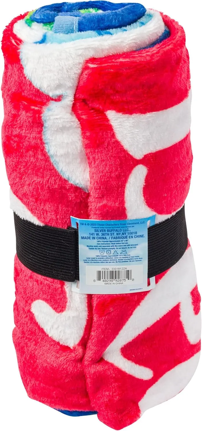 Silver Buffalo Care Bears Rainbow Heart Logo Fleece Throw Featuring Cheer Bear, Bedtime and Tenderheart Bears 45' x 60' Soft, Cozy 180 GSM