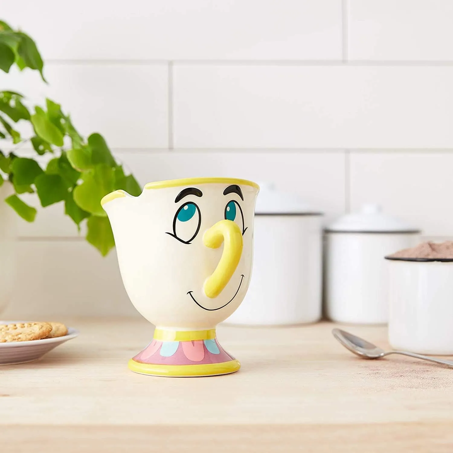 Silver Buffalo Disney's Beauty and The Beast Chip Tea Cup 3D Sculpted Ceramic Coffee Mug, 20 Ounces