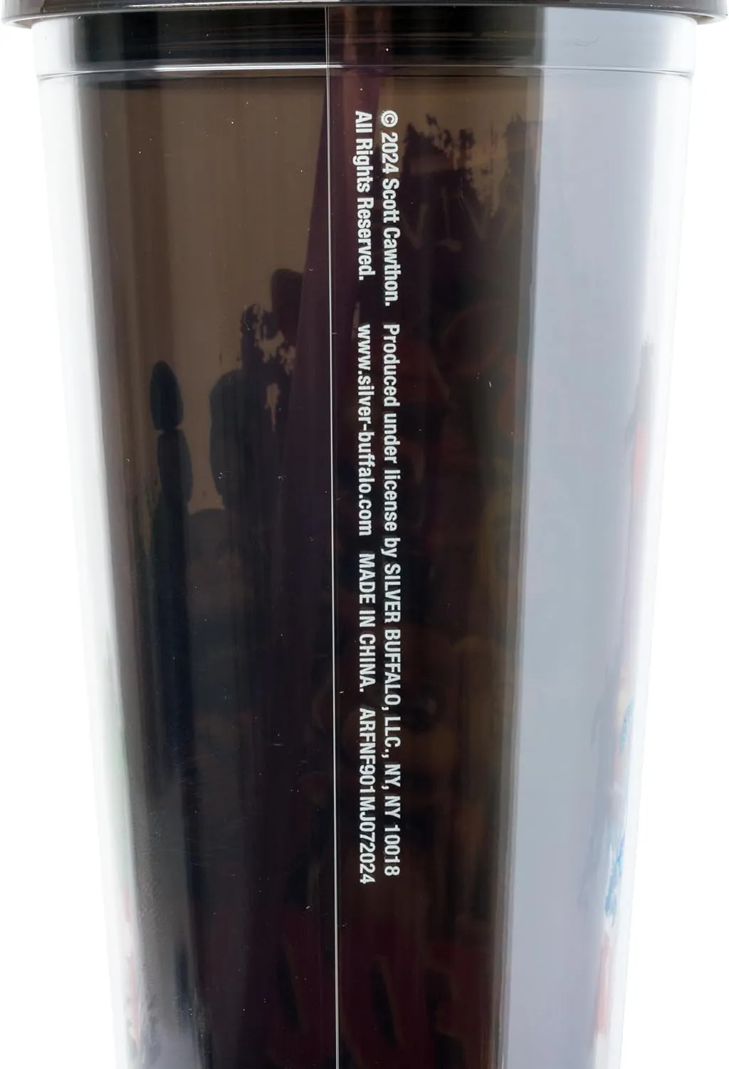 Silver Buffalo Five Nights at Freddy's I Survived Plastic Cold Cup with Lid and Topper Straw, 24 Ounces
