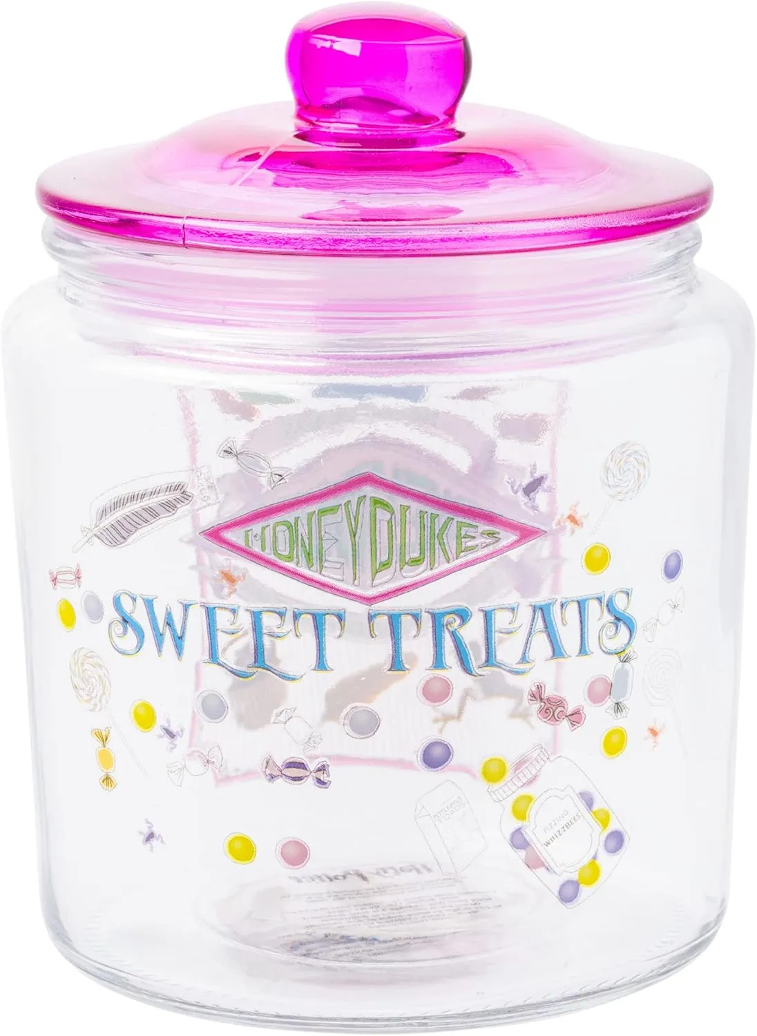 Silver Buffalo Harry Potter Hogsmeade Honeydukes Treats Glass Cookie Snack Candy Jar With Lid (Small)