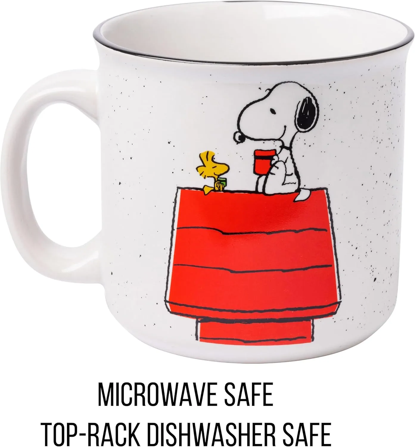 Silver Buffalo Peanuts Snoopy and Woodstock Get Cozy Ceramic Camper Mug, 20 Ounces