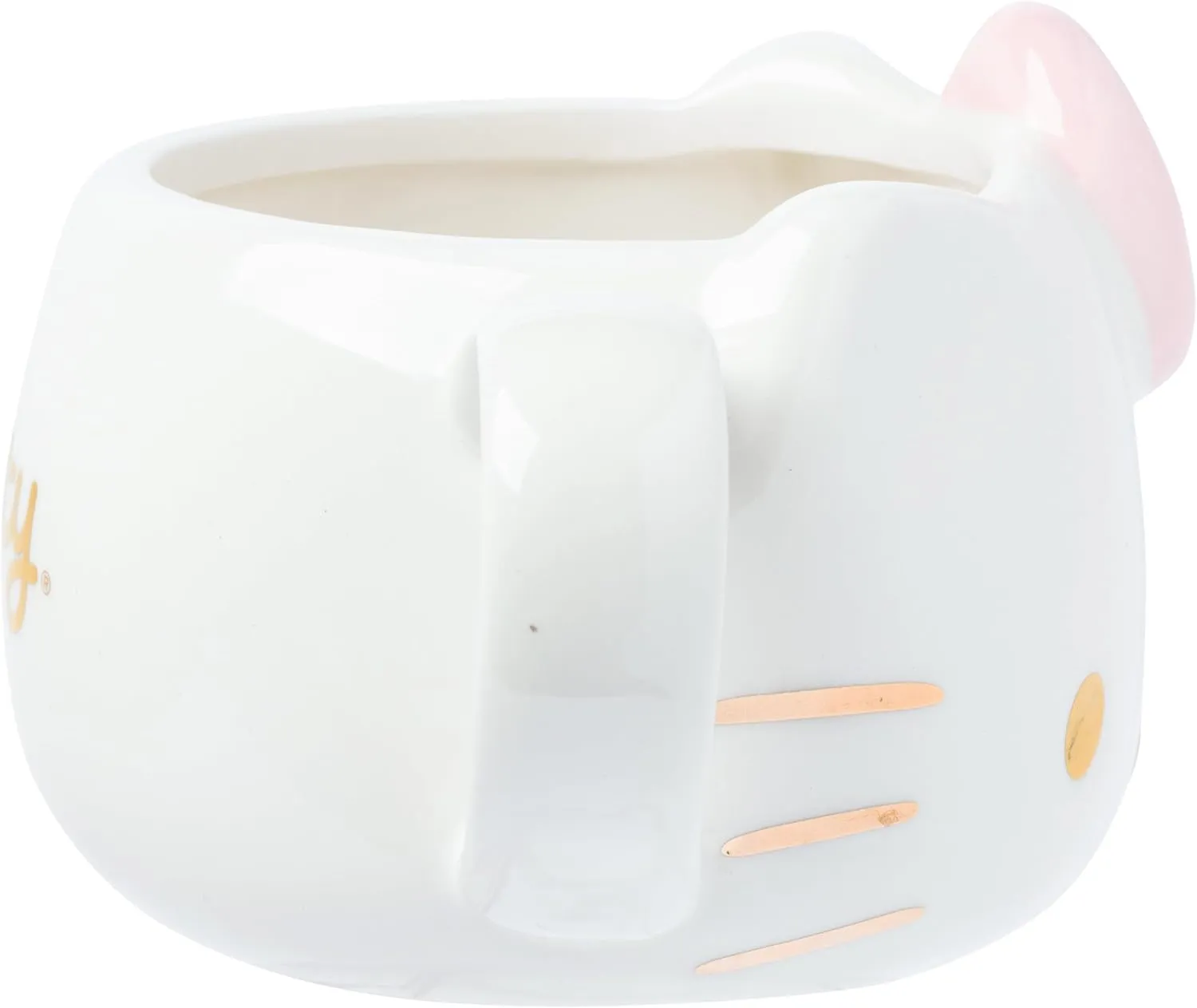 Silver Buffalo Sanrio Hello Kitty Gold Detail Ceramic 3D Sculpted Mug, 20 Ounces