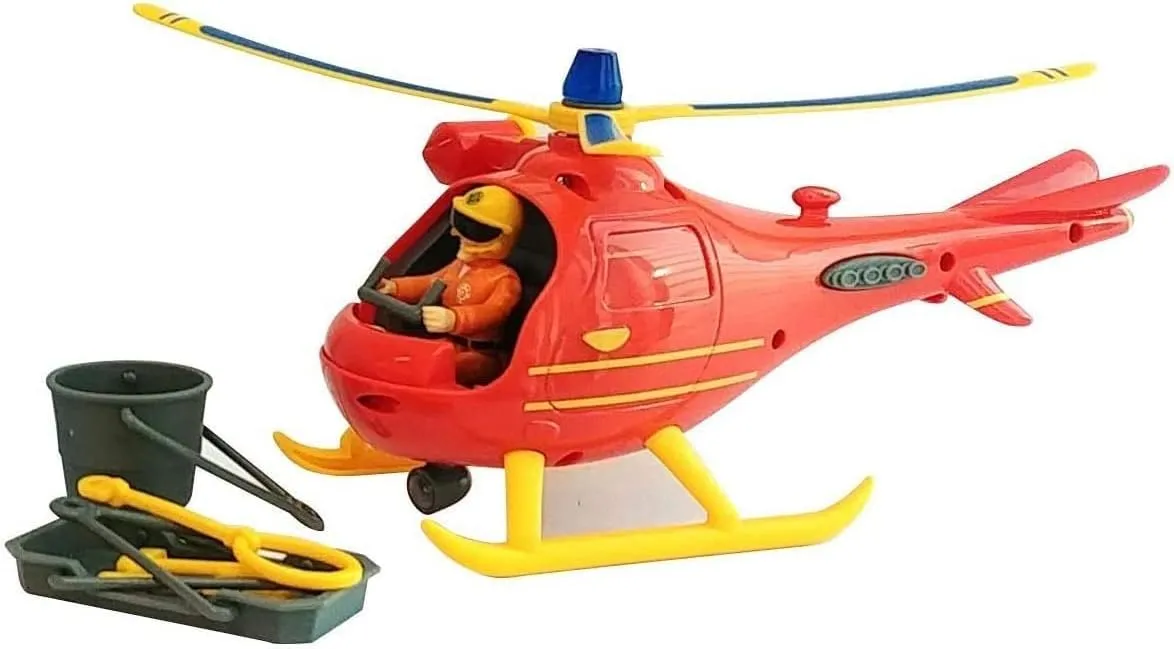 Simba 109251077038 Fireman Sam Helicopter Wallaby with Tom Character, 3 Years, Multi-Coloured
