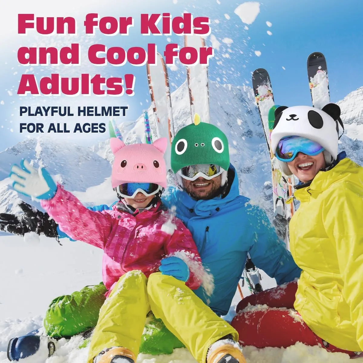 Ski Helmet Cover, Suitable for Helmets of Ski, Snowboard, Skateboard - Fun Funny Gifts for Kids & Adults