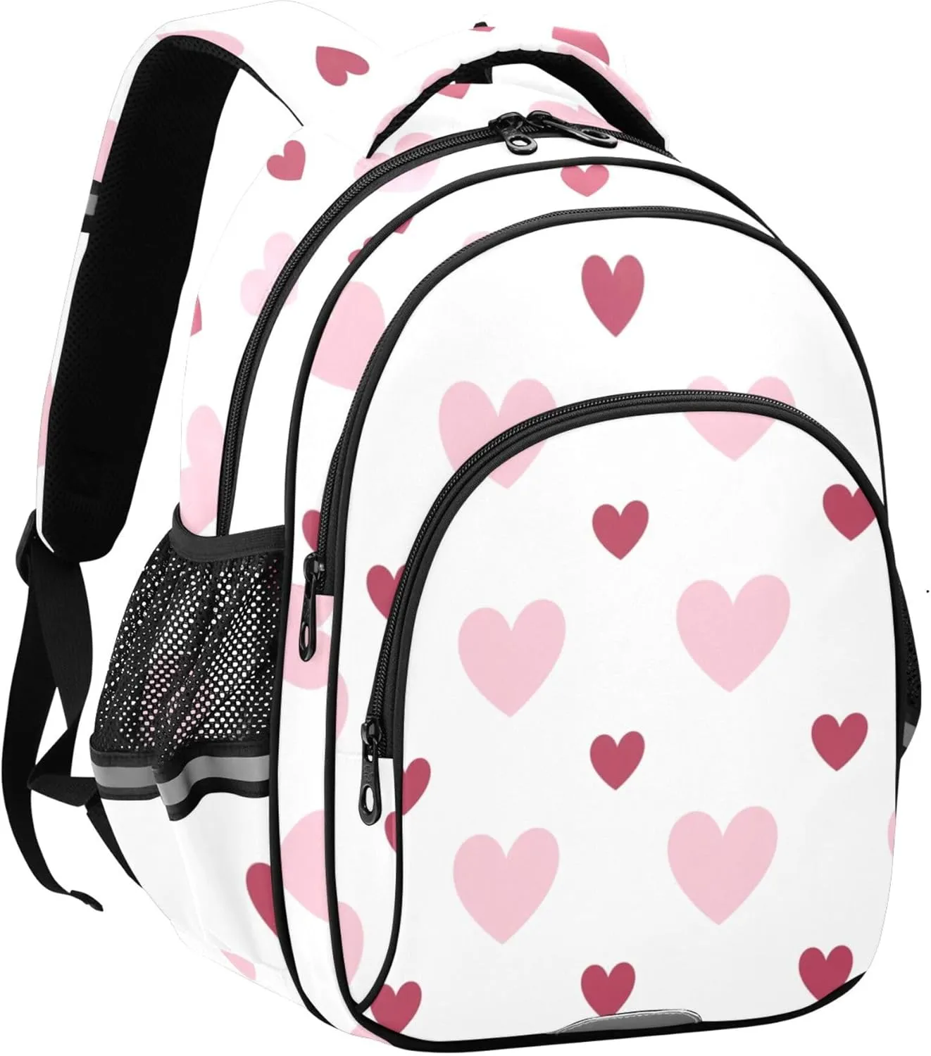 Small Travel Backpacks for Women Men - Pink and Magenta Hearts Casual Daypack Lightweight Laptop Backpack Durable Shoulder Bag