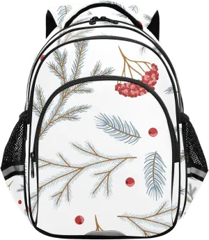 Small Travel Backpacks for Women Men - Xmas Pine Branches Casual Daypack Lightweight Laptop Backpack Durable Shoulder Bag