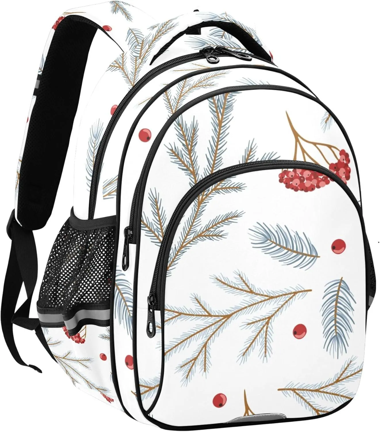 Small Travel Backpacks for Women Men - Xmas Pine Branches Casual Daypack Lightweight Laptop Backpack Durable Shoulder Bag