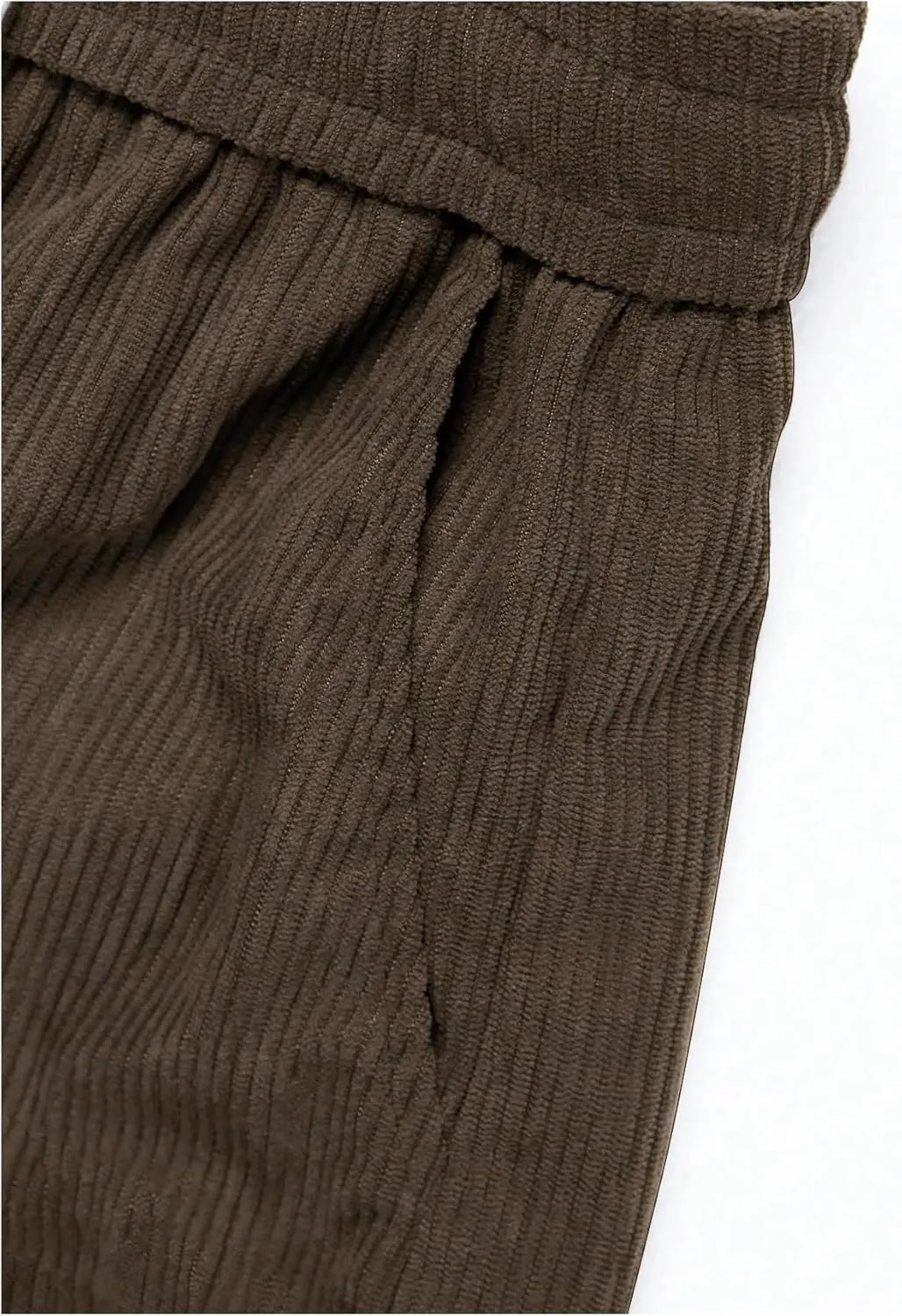 SOLY HUX Men's 2 Piece Corduroy Pants Drawstring Elastic Waist Straight Leg Baggy Pants with Pockets