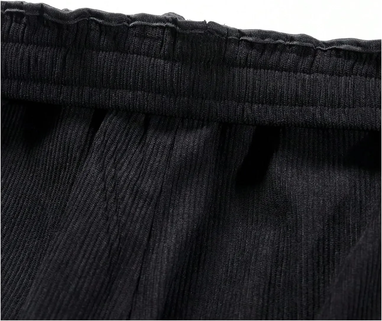 SOLY HUX Men's 2 Piece Corduroy Pants Drawstring Elastic Waist Straight Leg Baggy Pants with Pockets