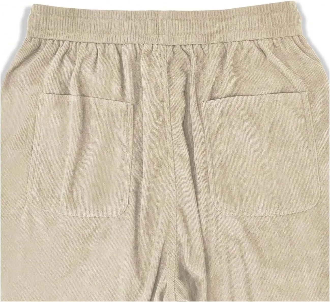 SOLY HUX Men's Corduroy Pants Casual Drawstring Elastic Waist Straight Leg Sweatpants with Pockets