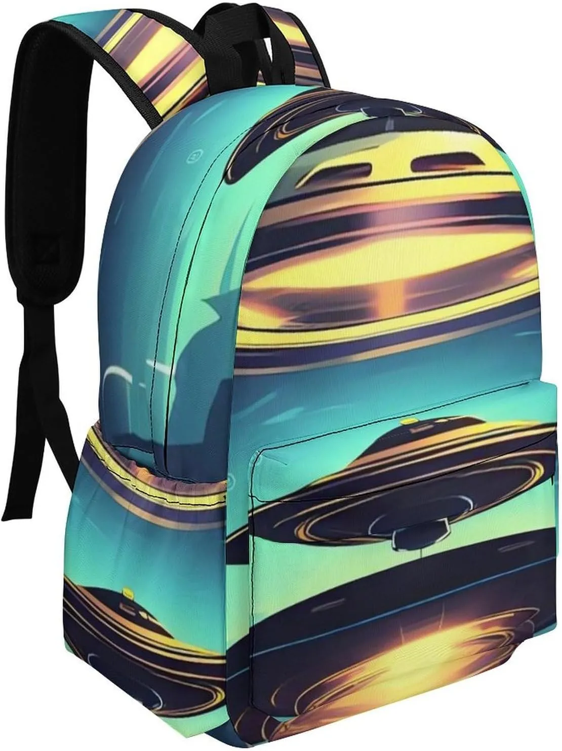 Spacecraft Descend Print Laptop Backpacks Casual Shoulder Bag Travel Daypack Fashion for Men Women