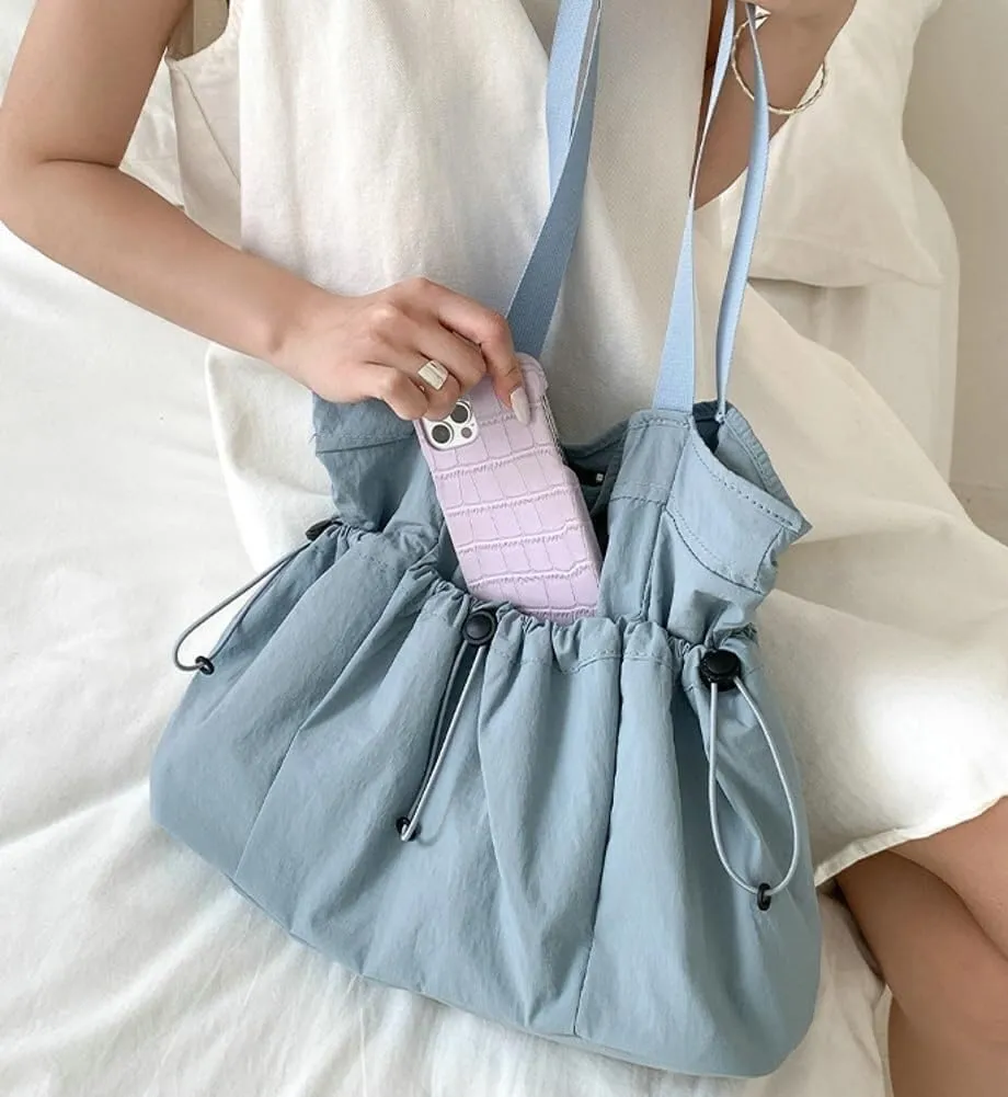 Spacious Travel Companion Women’s Nylon Shoulder Tote with Smart Features