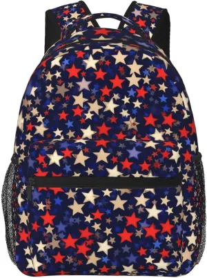 Stars American Backpack for Men Women Casual Daypack Laptop Backpack Computer Bag Travel Laptop Bag