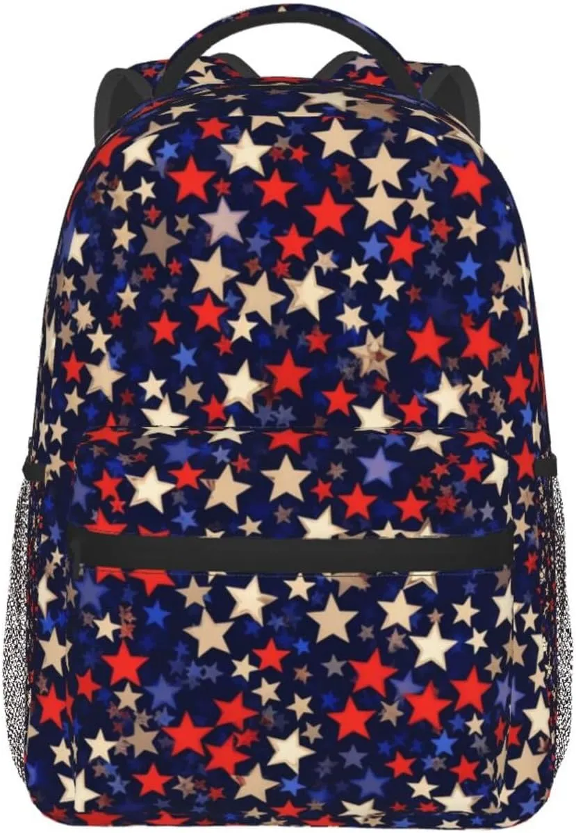 Stars American Backpack for Men Women Casual Daypack Laptop Backpack Computer Bag Travel Laptop Bag