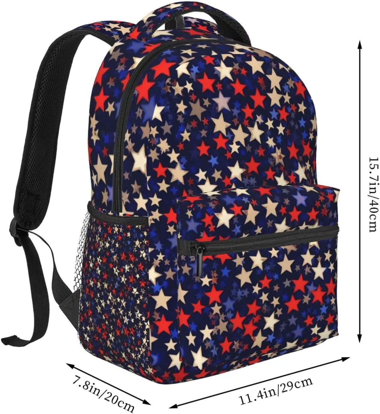 Stars American Backpack for Men Women Casual Daypack Laptop Backpack Computer Bag Travel Laptop Bag