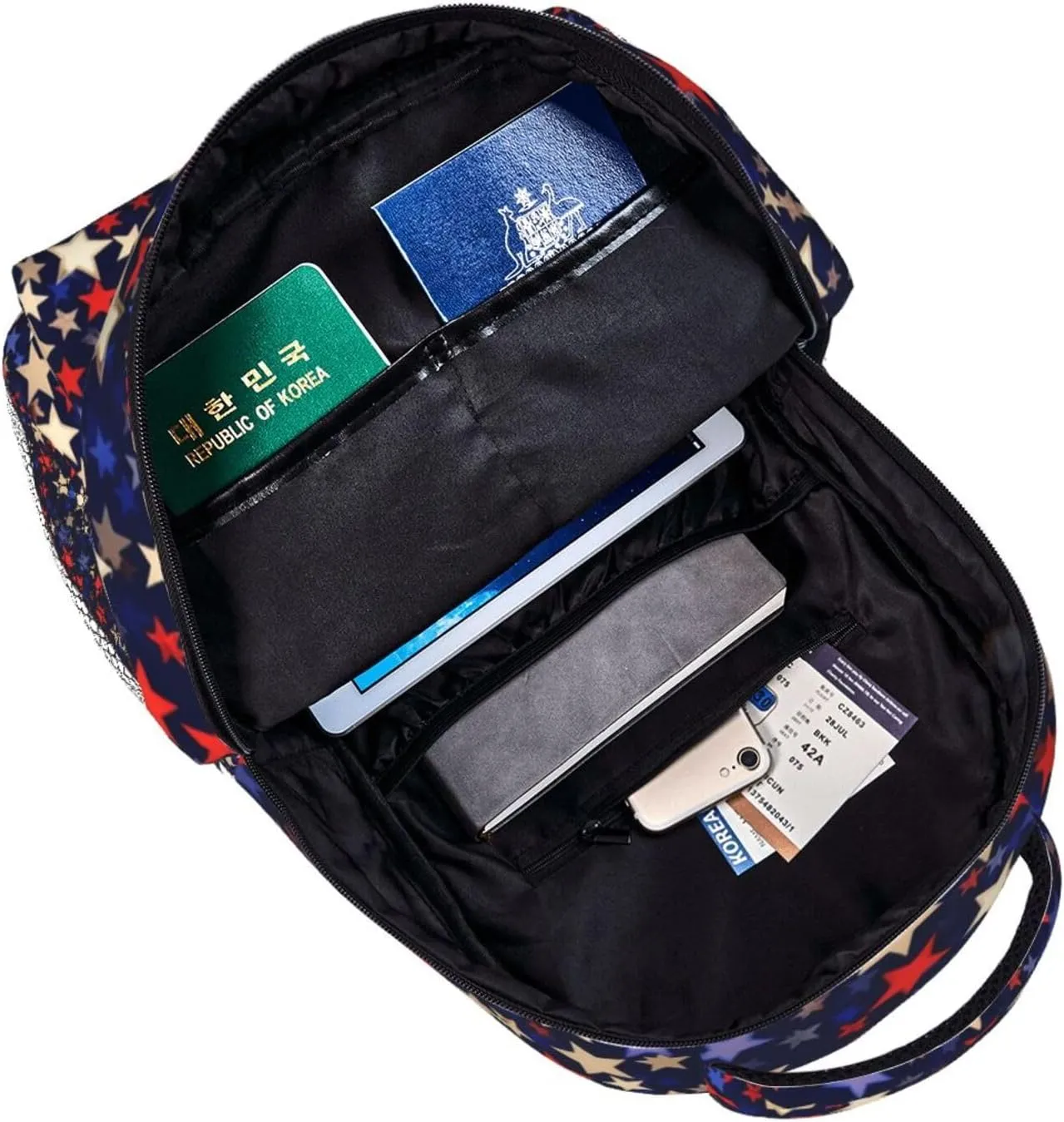 Stars American Backpack for Men Women Casual Daypack Laptop Backpack Computer Bag Travel Laptop Bag