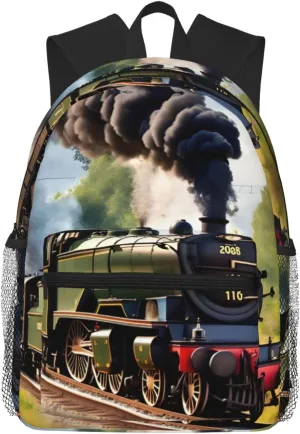 Steam Little Train print Lightweight and comfortable backpack Casual Laptop Backpack for Travel Hiking