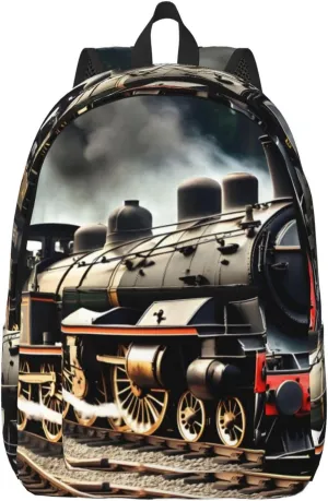 Steam Locomotive Train print Duffel Bag, Lightweight Duffel Bag, Casual Backpack, 17.7 x 6.3 x 12.2 inches