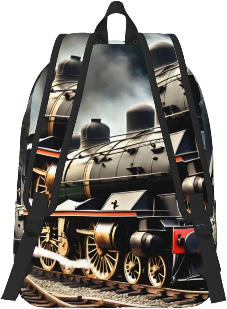 Steam Locomotive Train print Duffel Bag, Lightweight Duffel Bag, Casual Backpack, 17.7 x 6.3 x 12.2 inches