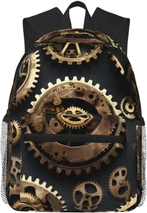 Steampunk Gears print Lightweight duffel bag, travel hiking daypack, comfortable backpack, sports bag