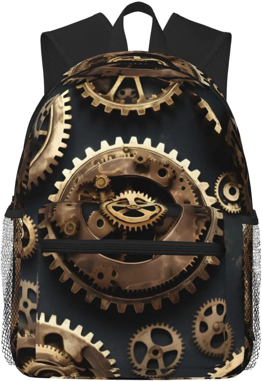 Steampunk Gears print Lightweight duffel bag, travel hiking daypack, comfortable backpack, sports bag