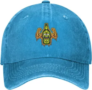 Strong Beer Bottle Cartoon Character Baseball Cap for Men Women Adjustable Vintage Washed Cotton Dad Hat