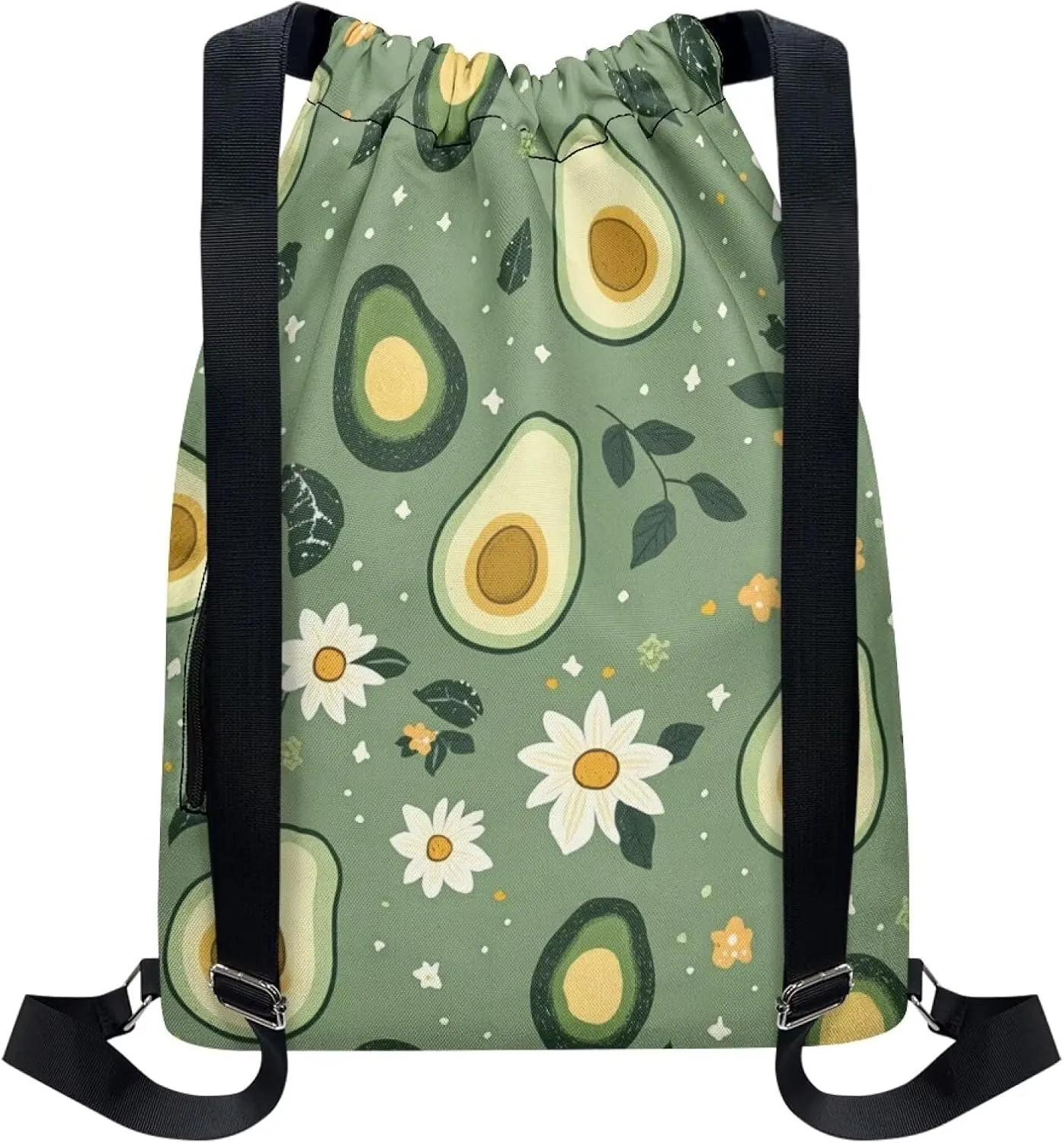 Stylish Gym Bags with Draw Cord Closures Avocados Pieces Drawstring Backpack for Women Gym Duffle Bag with Convenient Multi Pockets One Size Fits Most