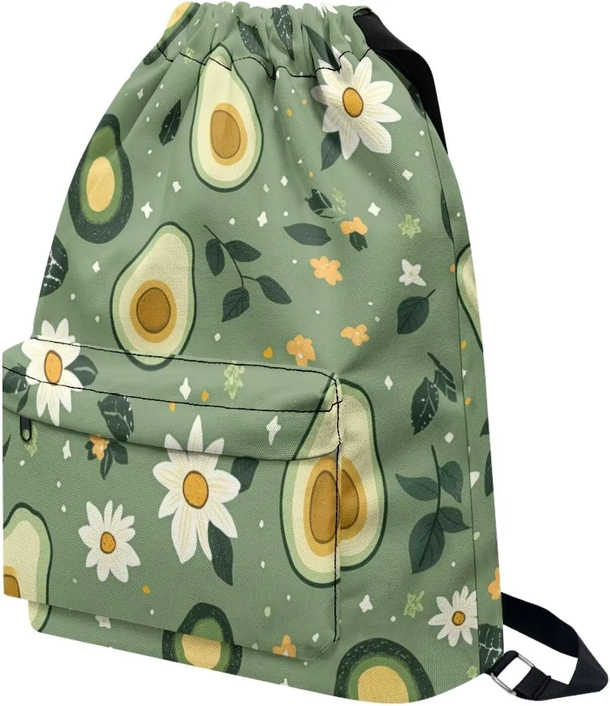 Stylish Gym Bags with Draw Cord Closures Avocados Pieces Drawstring Backpack for Women Gym Duffle Bag with Convenient Multi Pockets One Size Fits Most