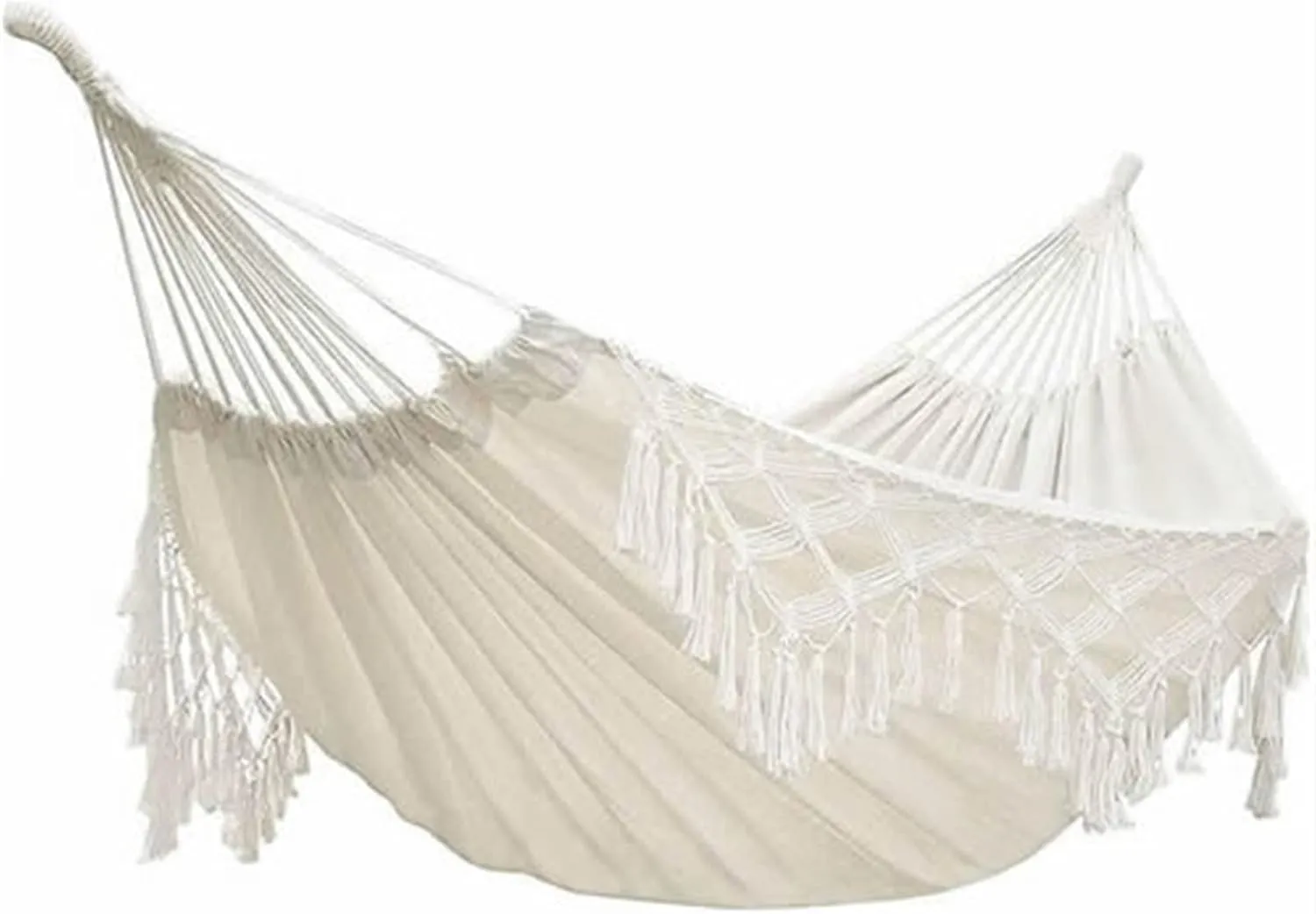 Swings Seats Double Deluxe Hammock, 2 Person Swing Mesh Chair, Handcrafted Bohemian Large Brazilian Lace Fringe for Beach, Patio, Bedroom, Terrace Play Set Swings (Color : 1)