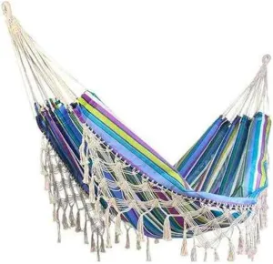 Swings Seats Double Deluxe Hammock, 2 Person Swing Mesh Chair, Handcrafted Bohemian Large Brazilian Lace Fringe for Beach, Patio, Bedroom, Terrace Play Set Swings (Color : 2)