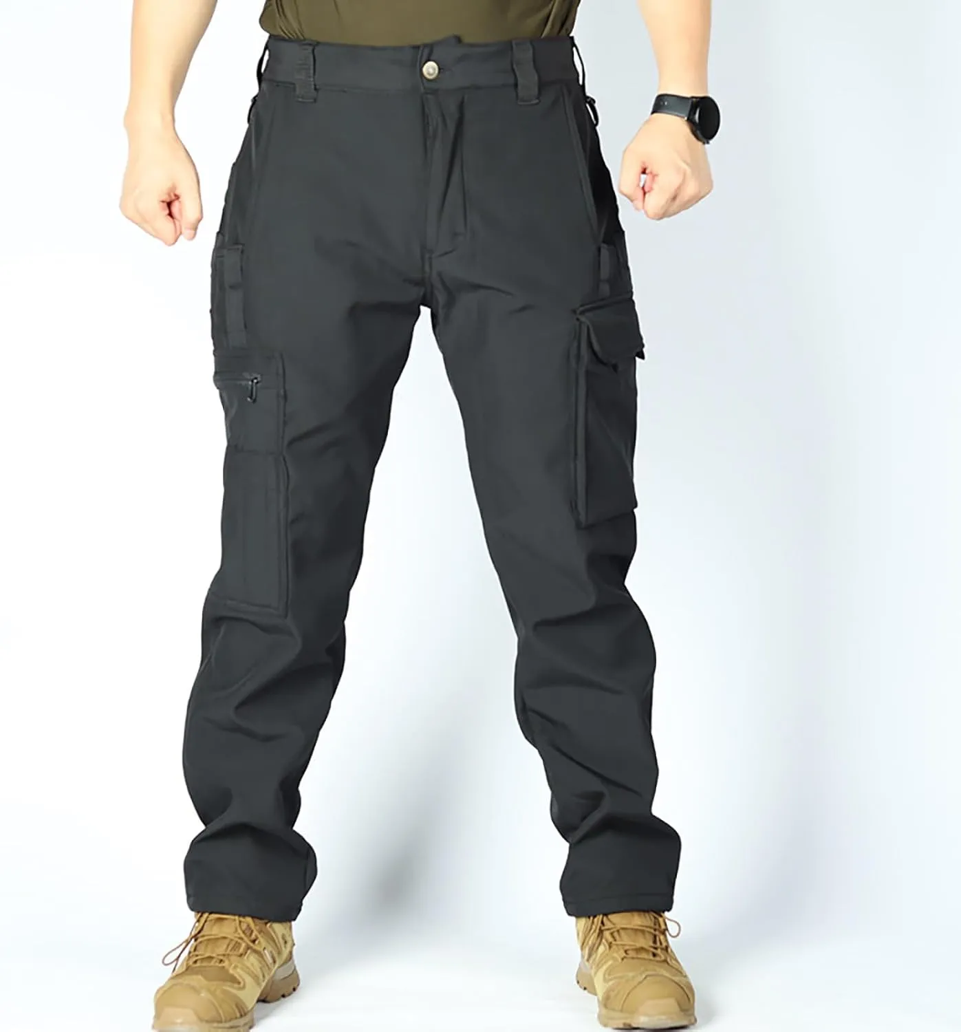 Tactical Pants for Men Athletic Hiking Workout Ripstop Sweatpants Travel Drawstring Water Resistant