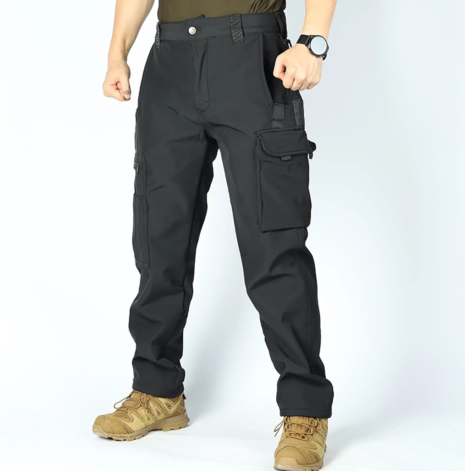Tactical Pants for Men Athletic Hiking Workout Ripstop Sweatpants Travel Drawstring Water Resistant