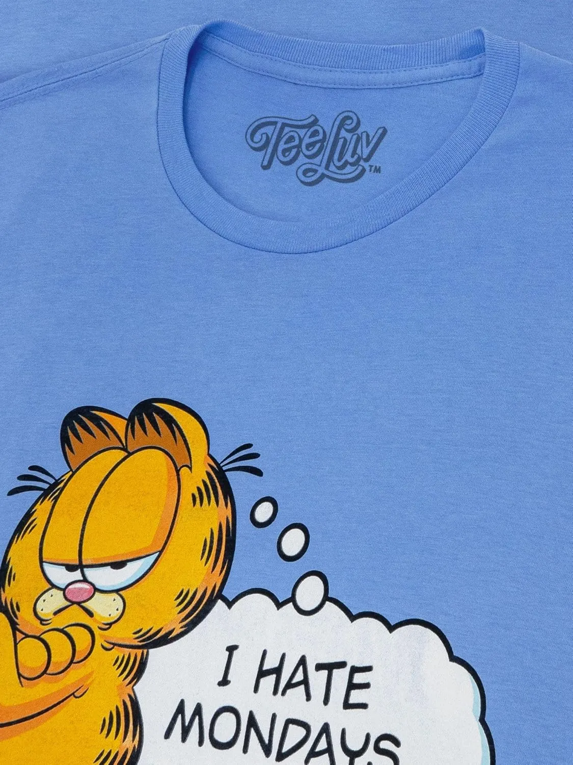 Tee Luv Men's Garfield I Hate Mondays Shirt - Cartoon Character Cat T-Shirt