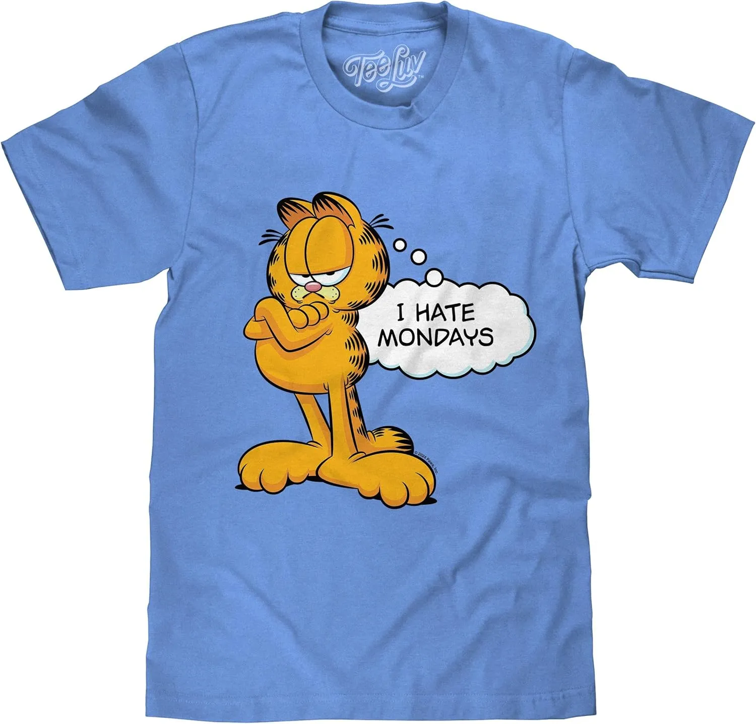 Tee Luv Men's Garfield I Hate Mondays Shirt - Cartoon Character Cat T-Shirt