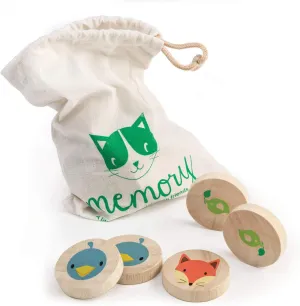 Tender Leaf Toys Clever Cat Memory Game with Canvas Storage Bag - Fun Play While Improving Visual Memory Skills - 18 Months  