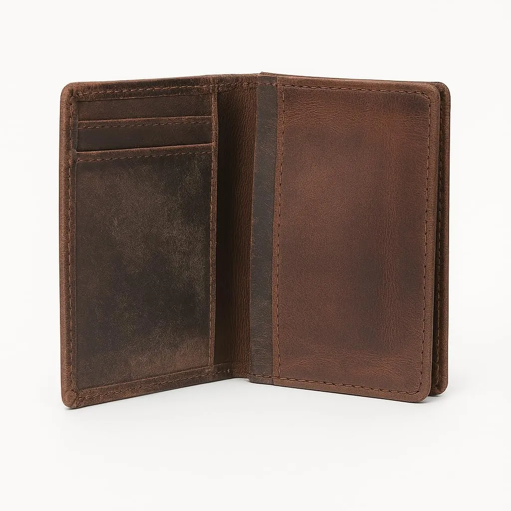 The Antiq Leather Men Wallet, Business Card Case Expandable Bifold Card Holder for Men and Women Men's Purse RFID Wallet for Men- Brown