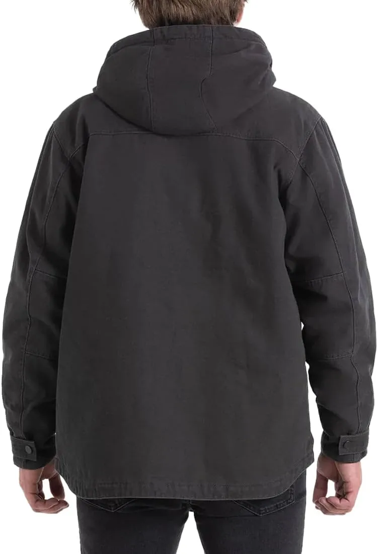 Thorogood Men's Iron River Heavyweight Jacket, Insulated Stone Washed Canvas Workwear Coat with Hood