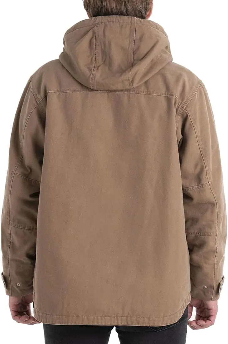 Thorogood Men's Iron River Heavyweight Jacket, Insulated Stone Washed Canvas Workwear Coat with Hood