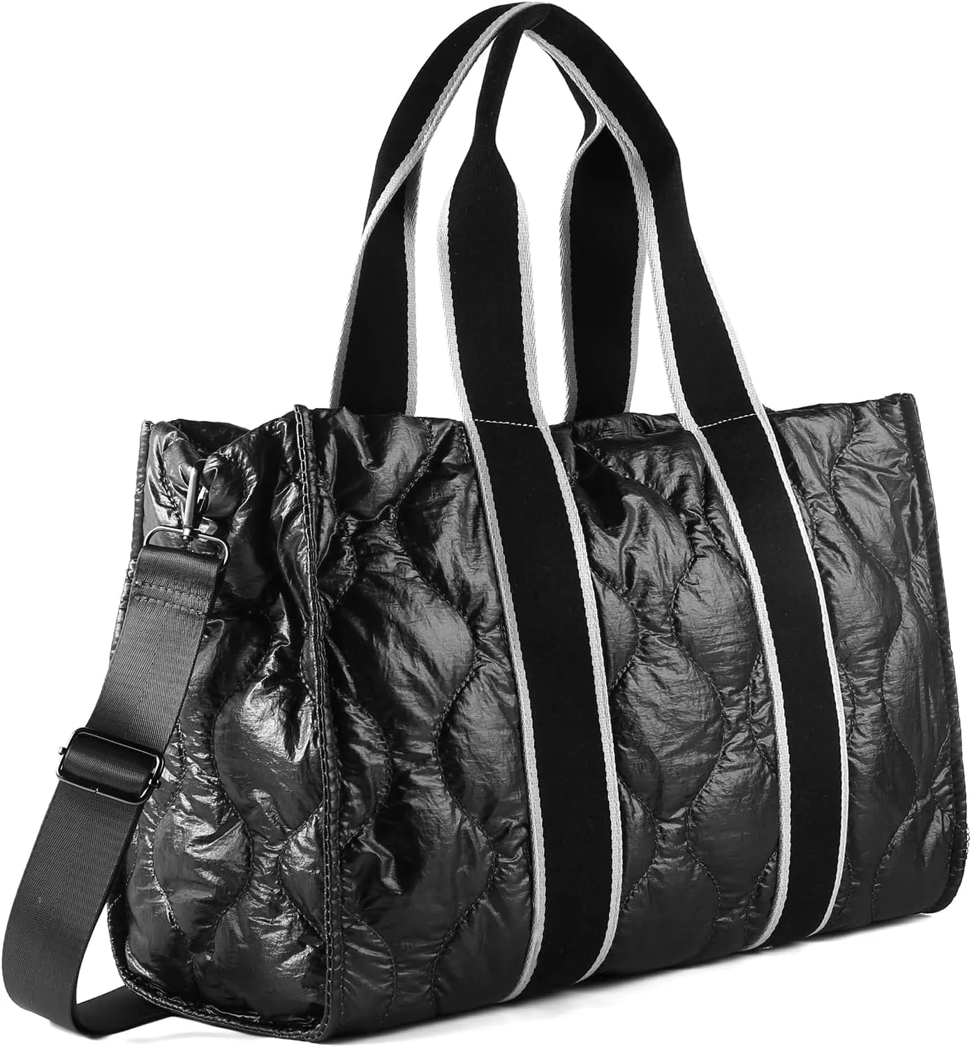 Tote Bag for Women Large Quilted Handbag Detachable Strap Crossbody Bag Down Cushion Shoulder Handbag