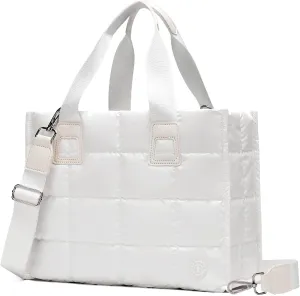 Tote Bag for Women Lightweight Puffy Carry On Crossbody Bag Quilted Handbag with Laptop Compartments