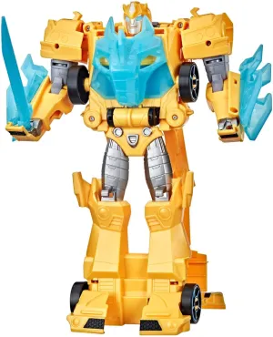 Transformers Toys Bumblebee Cyberverse Adventures Dinobots Unite Roll N’ Change Bumblebee Push-to-Convert Action Figure, 6 and Up, 10-inch, Yellow