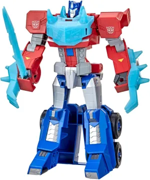 Transformers Toys Bumblebee Cyberverse Adventures Dinobots Unite Roll N’ Change Optimus Prime Push-to-Convert Action Figure, 6 and Up, 10-inch