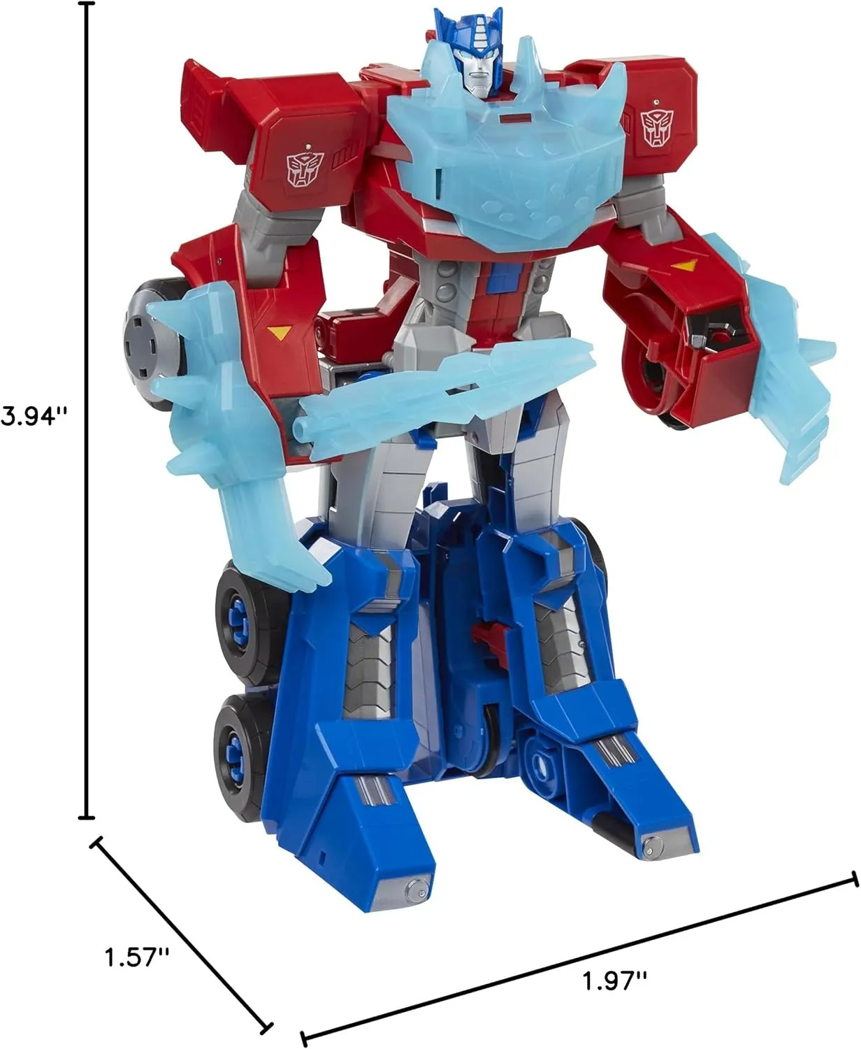 Transformers Toys Bumblebee Cyberverse Adventures Dinobots Unite Roll N’ Change Optimus Prime Push-to-Convert Action Figure, 6 and Up, 10-inch