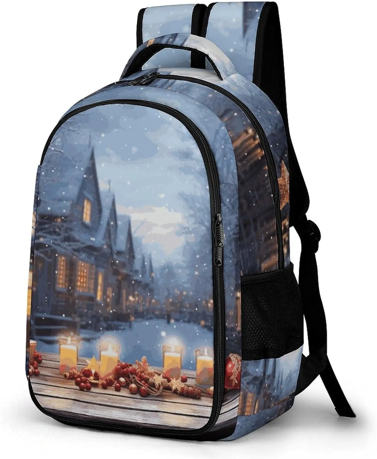 Travel Backpack for Men Women Casual Daypack Christmas Atmosphere Laptop Backpack Computer Bag Lightweight Shoulder Bag