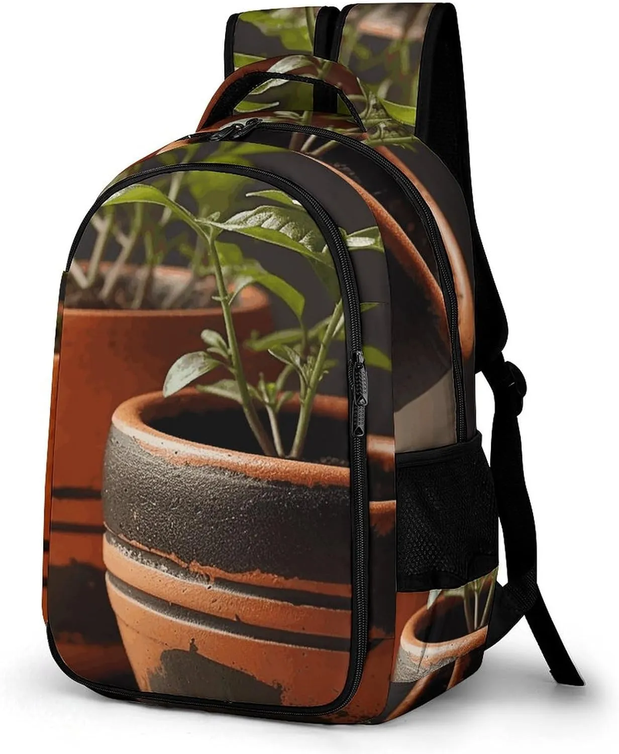 Travel Backpack for Men Women Casual Daypack Small Clay Pot Laptop Backpack Computer Bag Lightweight Shoulder Bag