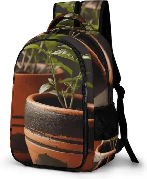 Travel Backpack for Men Women Casual Daypack Small Clay Pot Laptop Backpack Computer Bag Lightweight Shoulder Bag