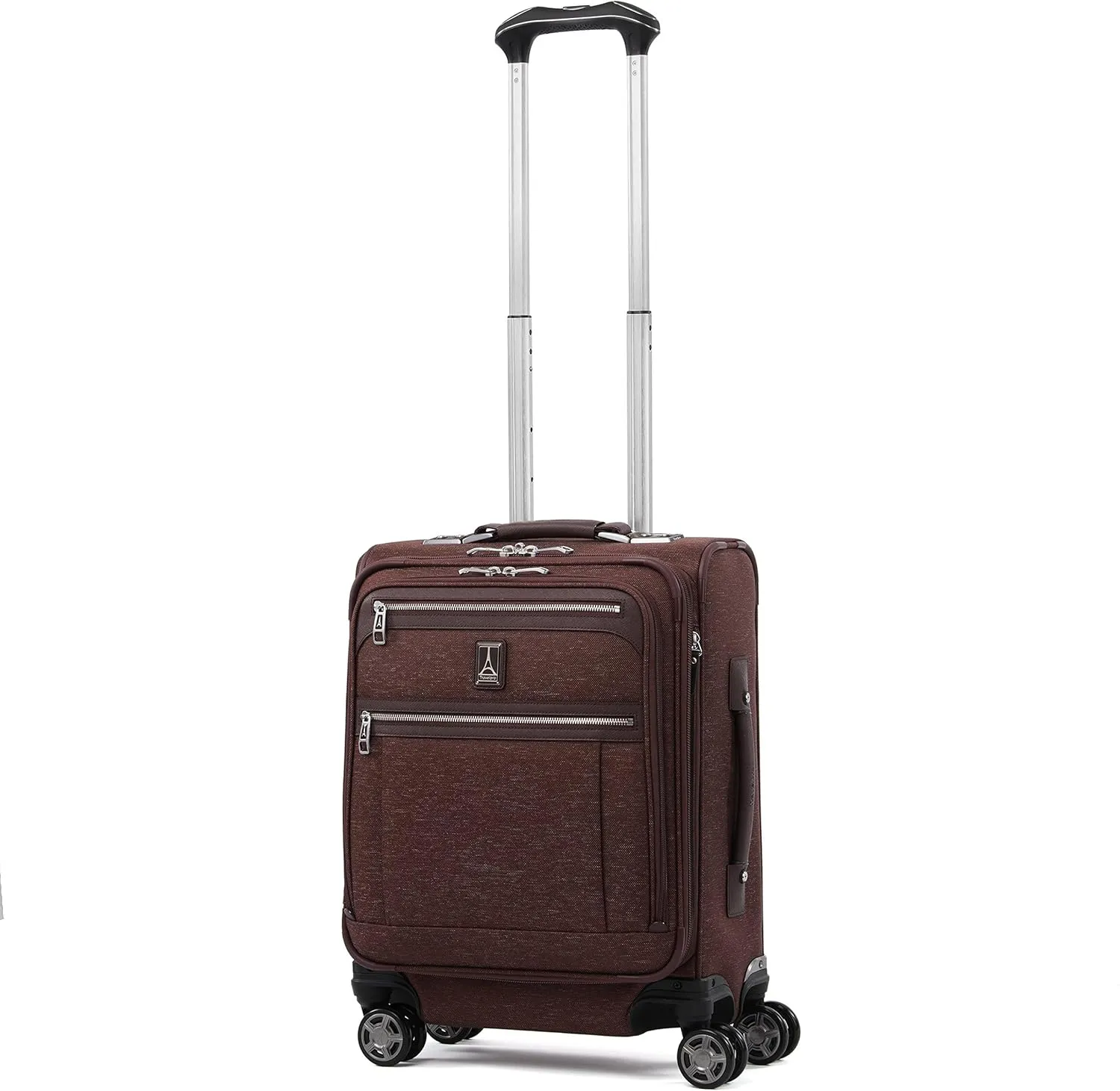 Travelpro Platinum Elite Softside Expandable Carry on Luggage, 8 Wheel Spinner Suitcase, USB Port, Men and Women, International, Bordeaux Red, Carry On 19-Inch