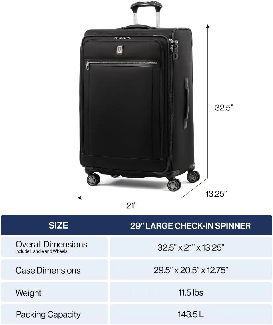 Travelpro Platinum Elite Softside Expandable Checked Luggage, 8 Wheel Spinner Large Suitcase, TSA Lock, Men and Women, Bordeaux Red, Checked Large 29-Inch